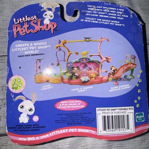 2006 Hasbro Littlest Pet Shop 211 Bunny Fur Basket LPS Rabbit - Picture 3 of 4
